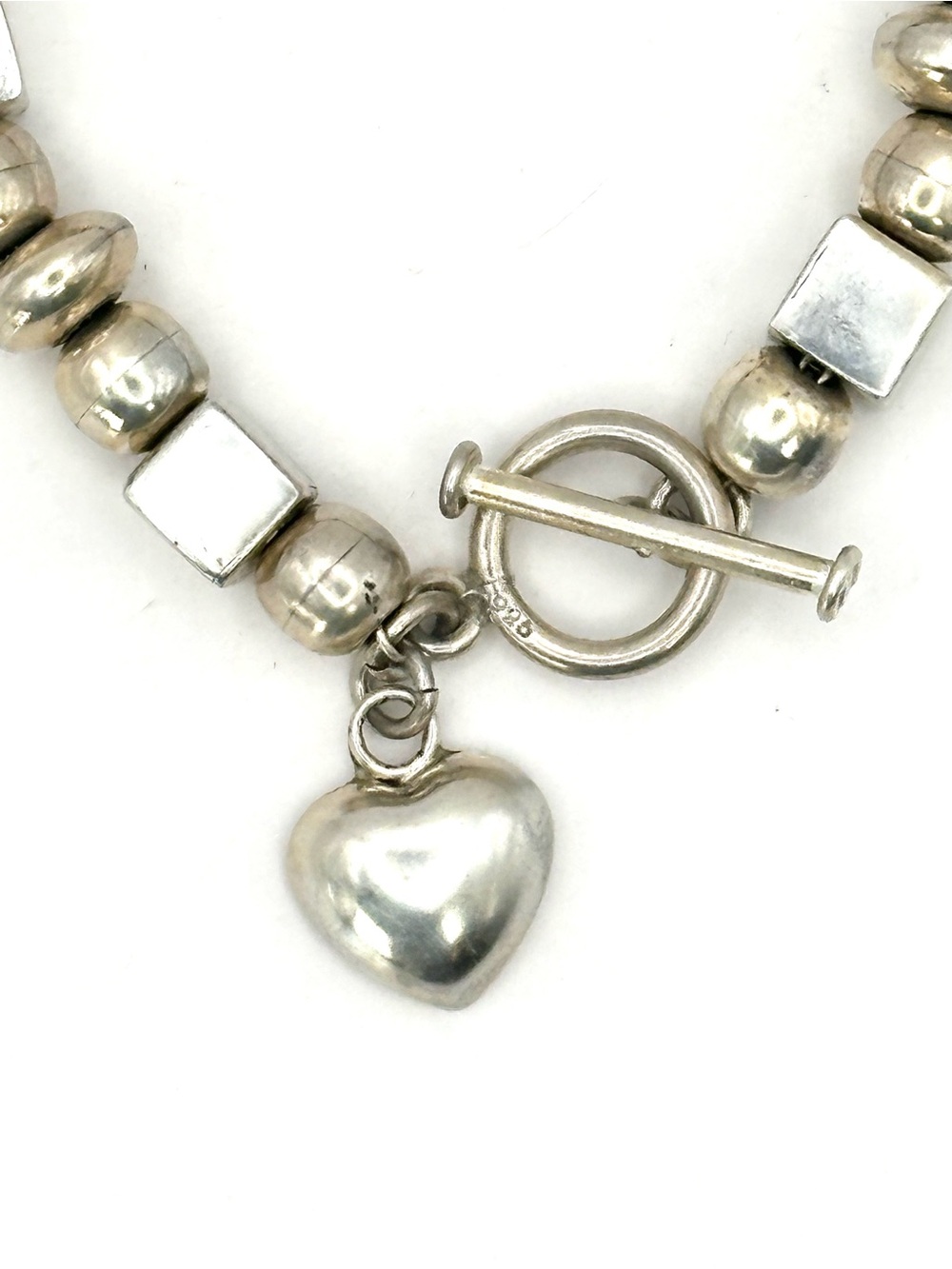 Silpada Retired VINTAGE B0734 Sterling Silver , Stone , Heart Charm Bracelet - Picture 3 of 8